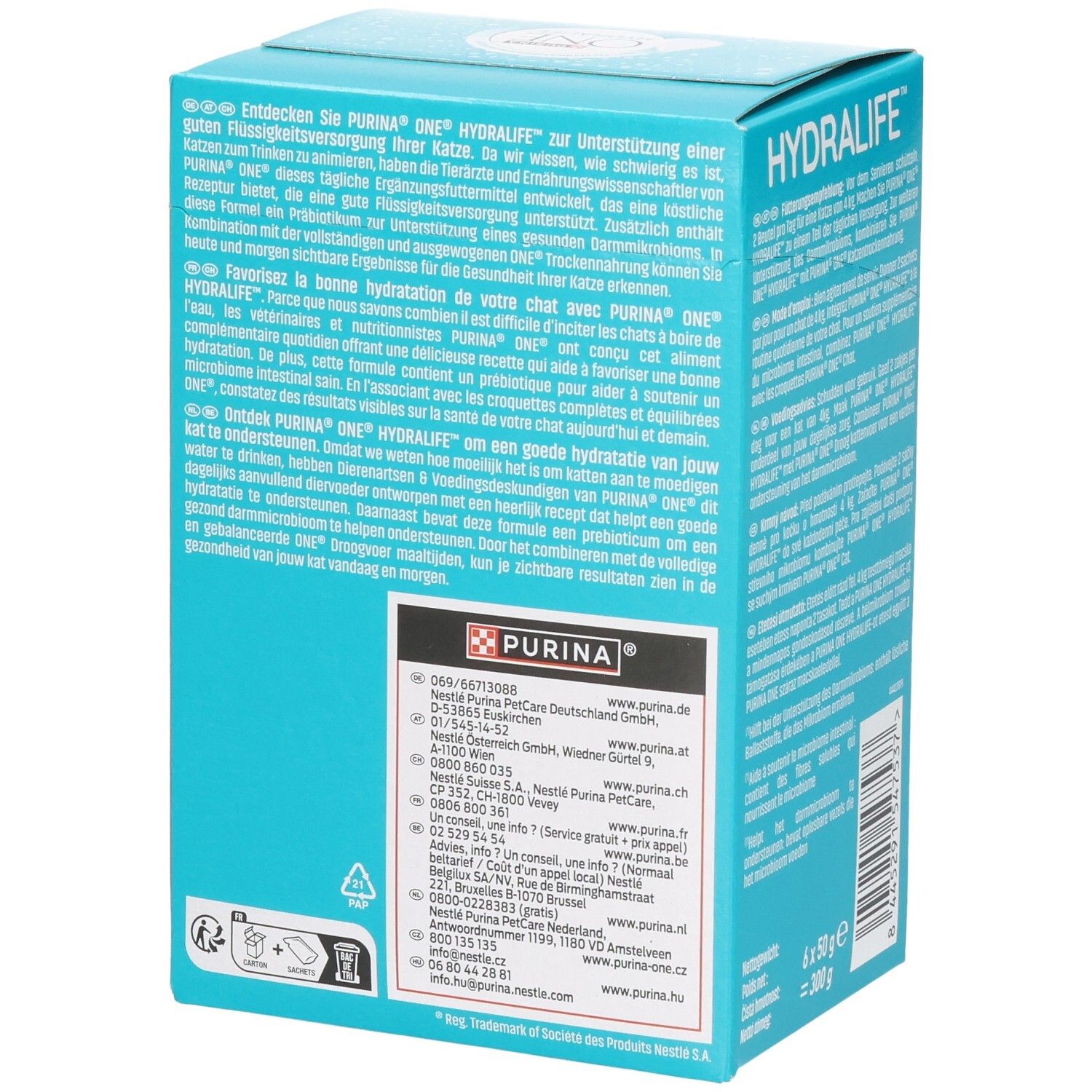 Purina One Sterilcat Katzenfutter-Packung mit 8 x 85g Beuteln. Enthält Lachs und Karotten.