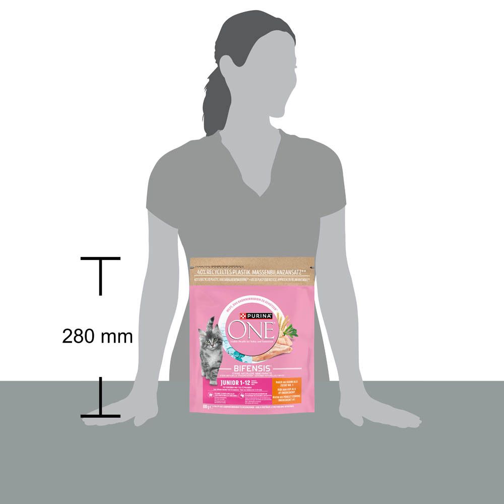 Purina ONE Katzenfutter, Junior, 280 mm hoch.
