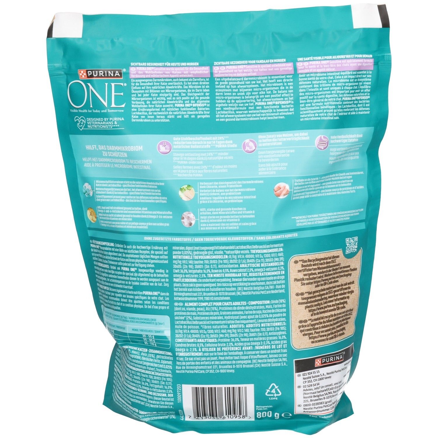 Purina ONE BIFENSIS Katzennahrung, Sensitive, mit Huhn und Getreide.