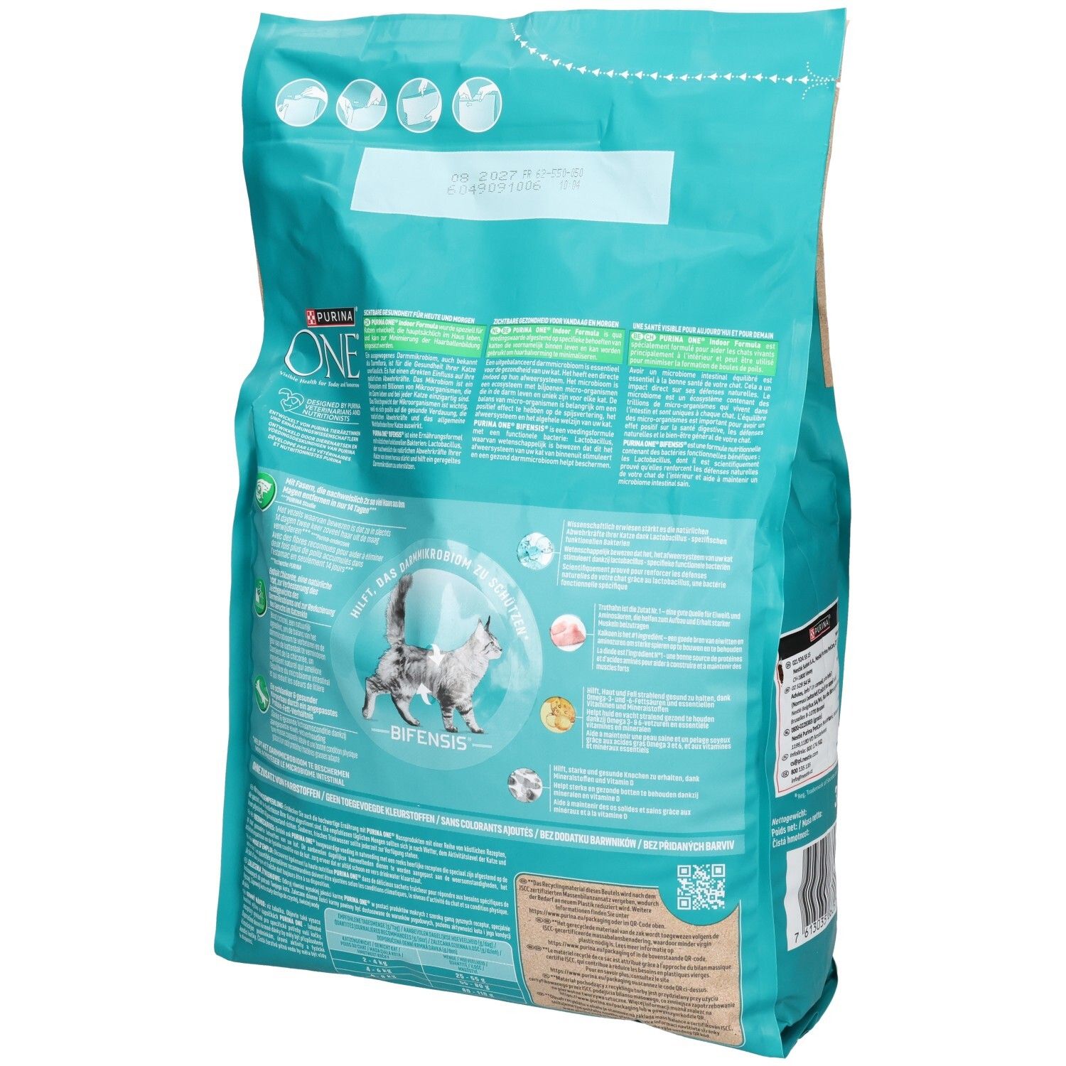 Purina ONE BIFENSIS Indoor Formula Katzennahrung, 3kg Beutel.