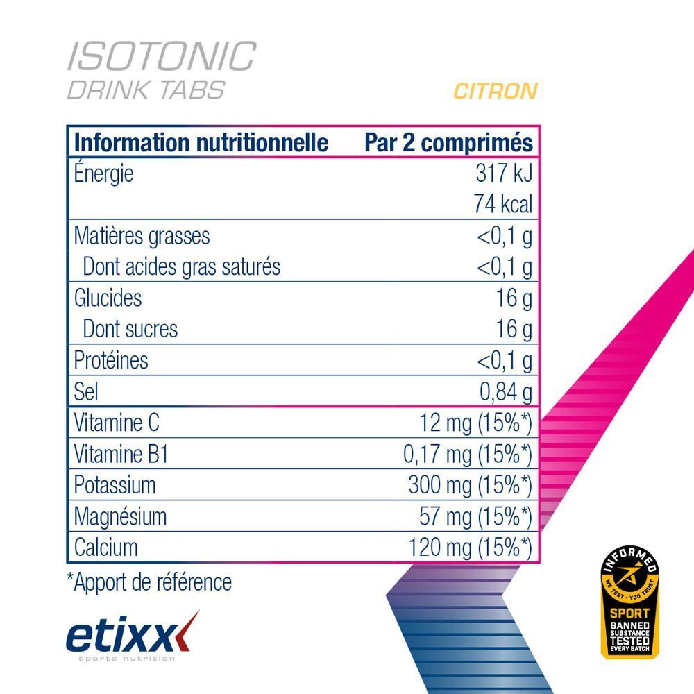 Le triathlète Kim Colpaert avec des comprimés effervescents Etixx Isotonic Zitrone.