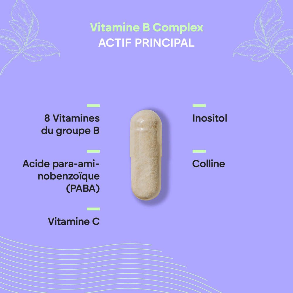 Eine einzelne Kapsel eines Vitamin-B-Komplex-Ergänzungsmittels.