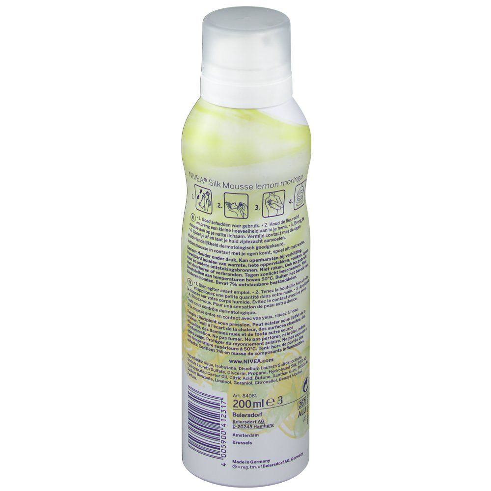 Nivea Verzorgend Doucheschuim Silk Mousse Lemon-Moringa GRATIS Aangeboden