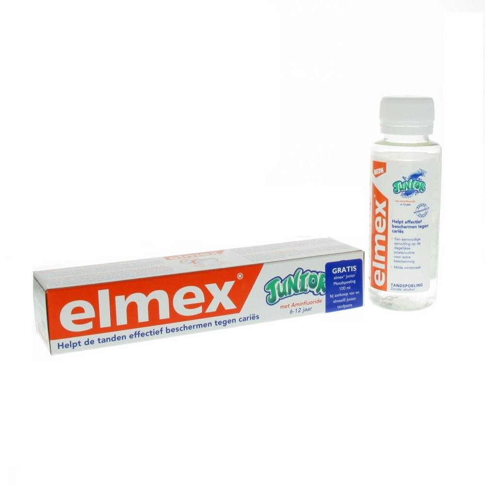 elmex® Junior Zahnpasta + 100 ml Junior Mundspülung