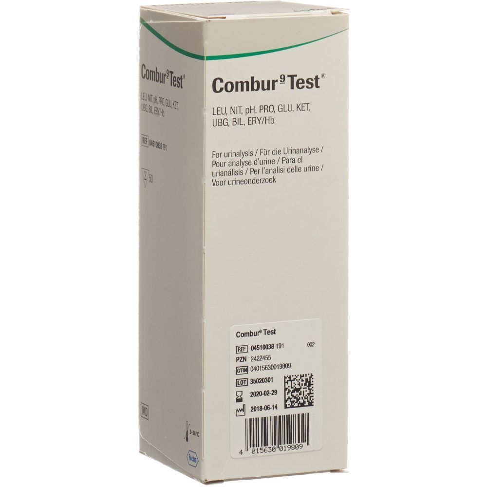 Combur Test Teststreifen für Urinanalyse, 50 Stück.