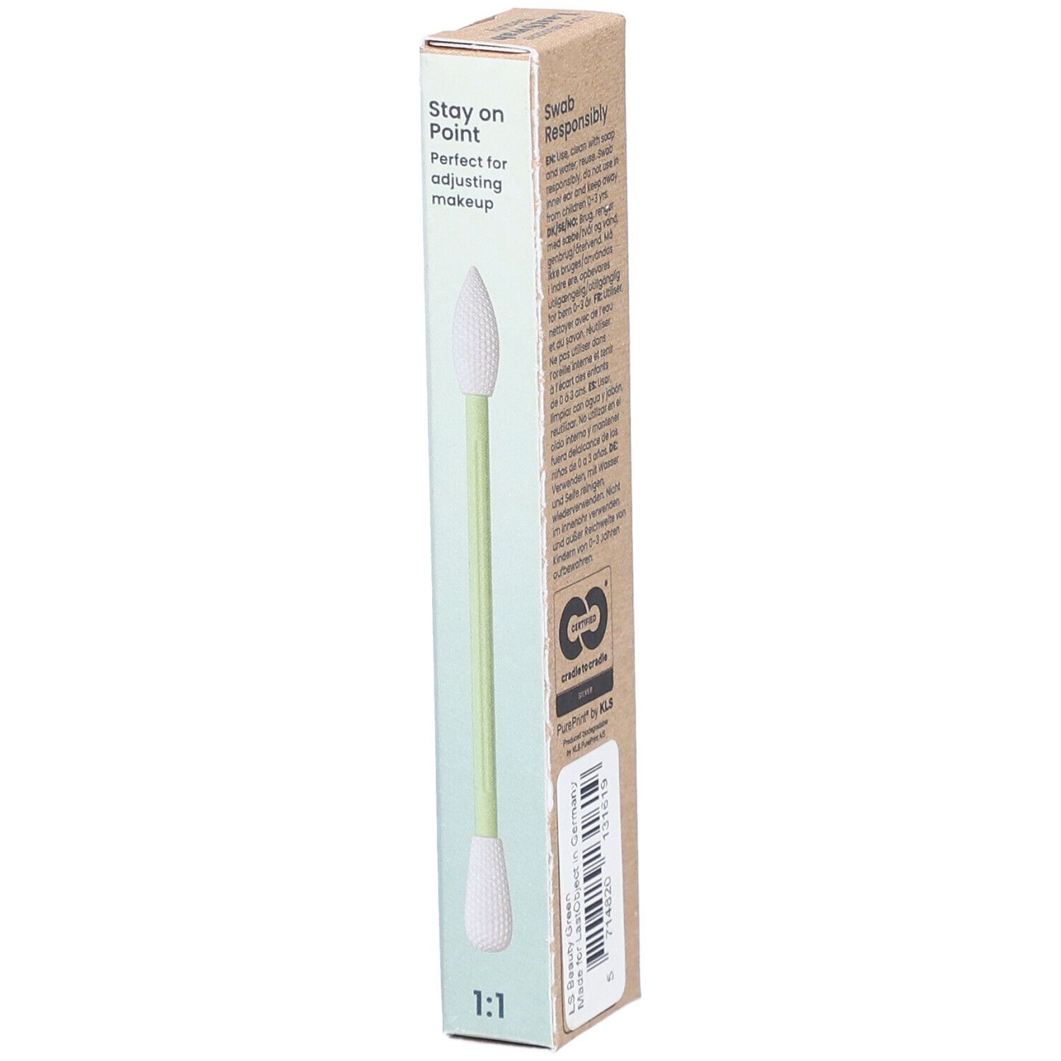 LASTSWAB Beauty wiederverwendbare Wattestäbchen grün
