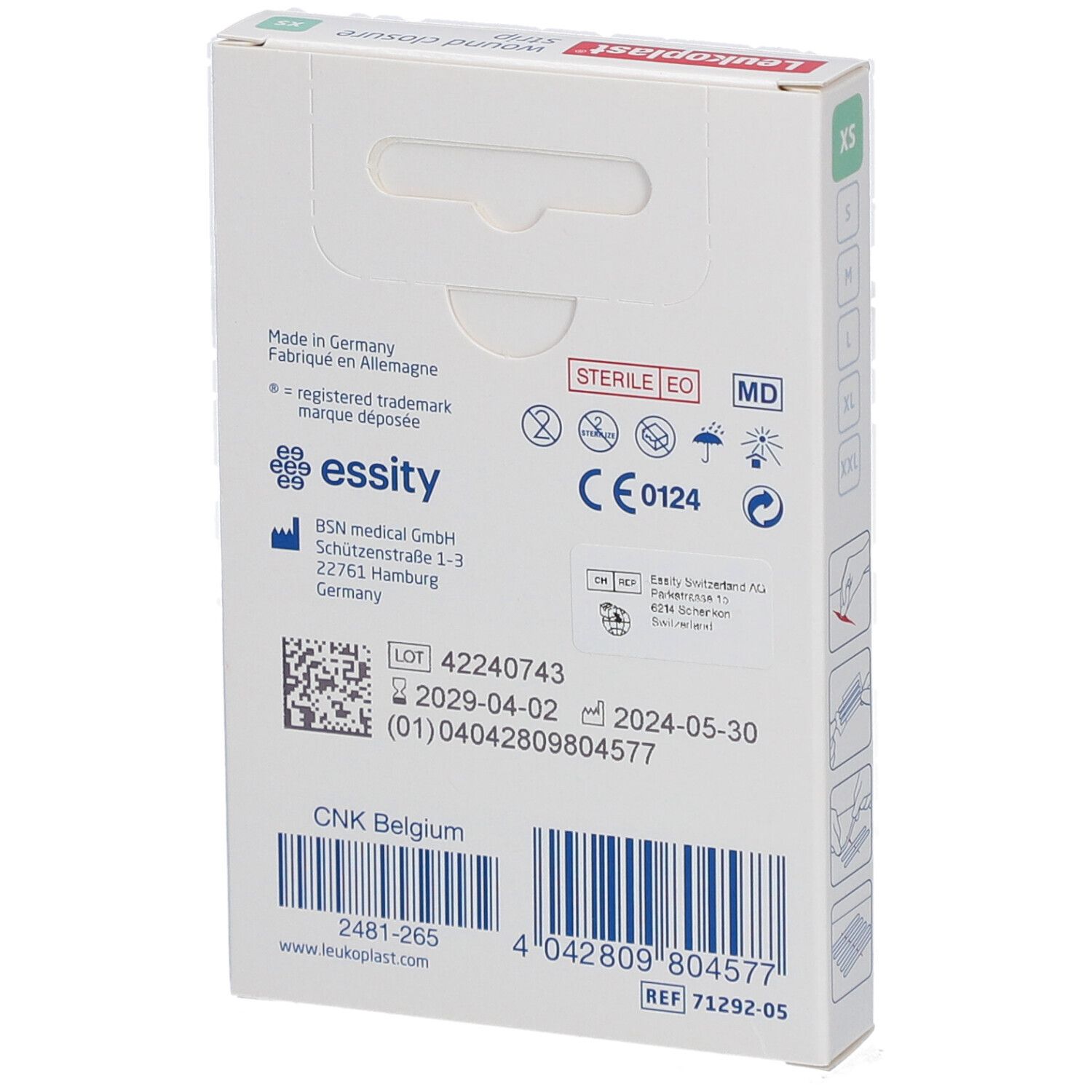 Essity Leukoplast Selbstklebende Hautnähte 6 x 38 mm