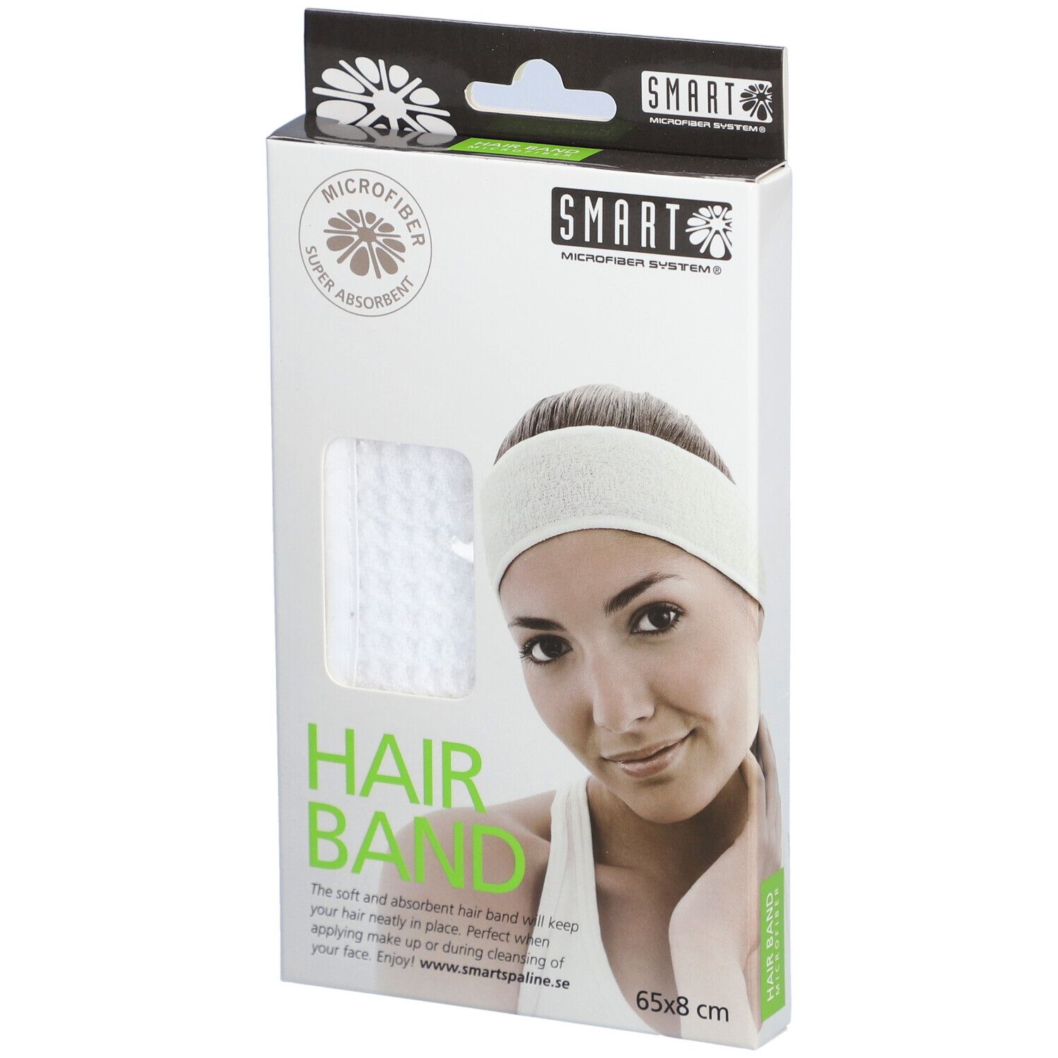 SMART MICROFIBER SYSTEM Weißes Haarband aus superabsorbierender Mikrofaser