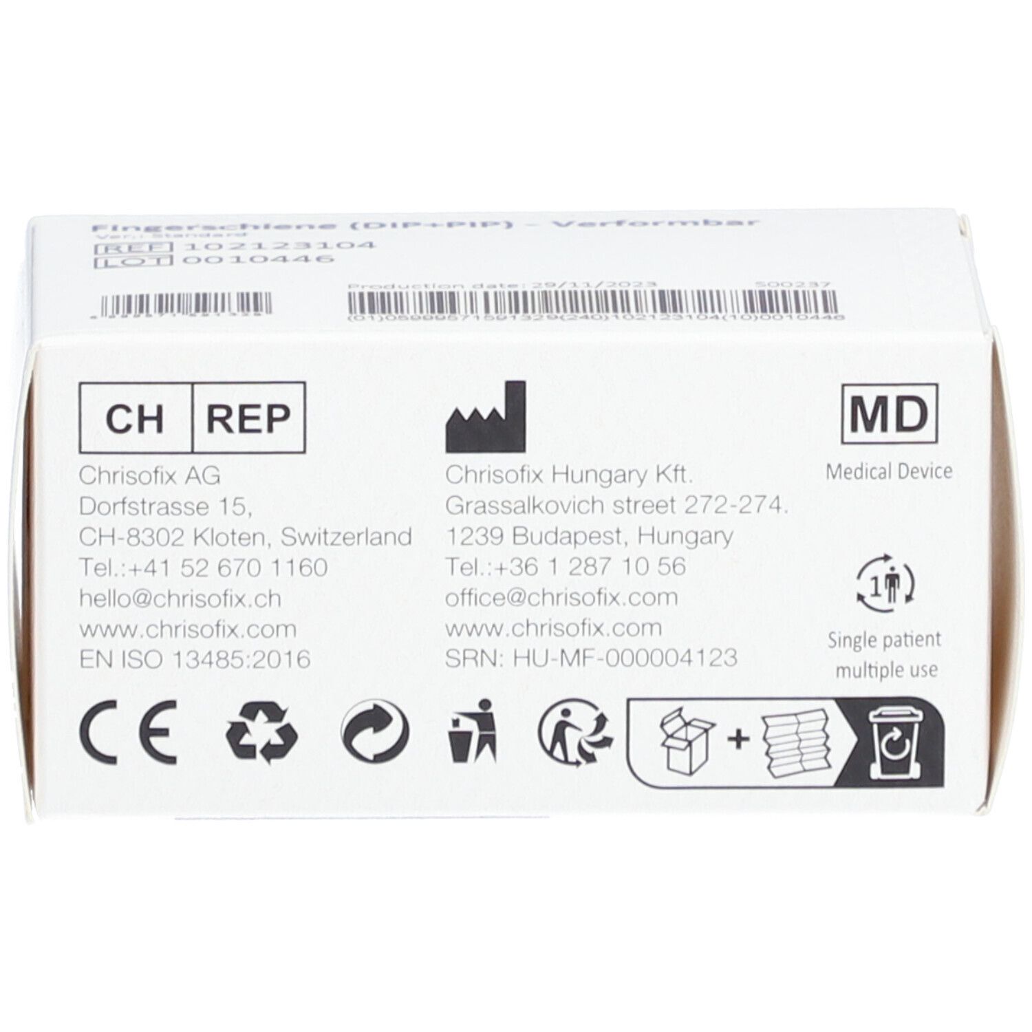 CHRISOFIX attelle de doigt IPD+IPP XXS souple