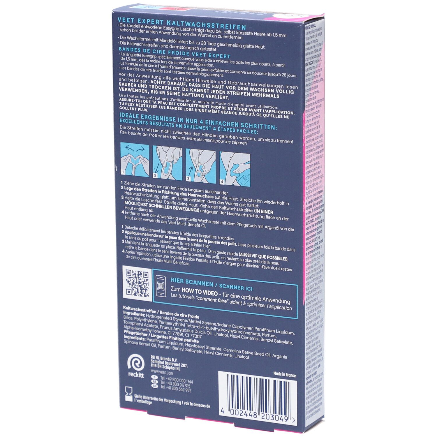VEET Expert Bandes de cire froide Corps et jambes