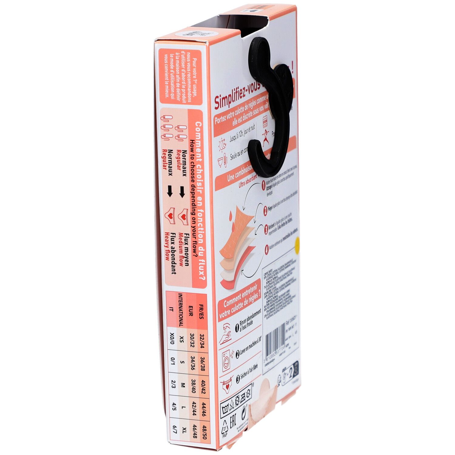 DIM Protect Lineal Boxer Slip Lace Waschbar aus Bio-Baumwolle Größe 44-46 - Schwarz - Flux Abondant