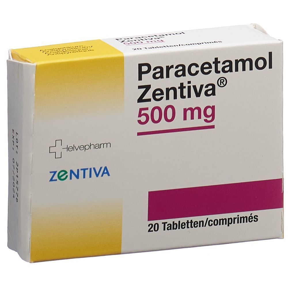 PARACETAMOL Zentiva Tabl 500 mg 20 Stk