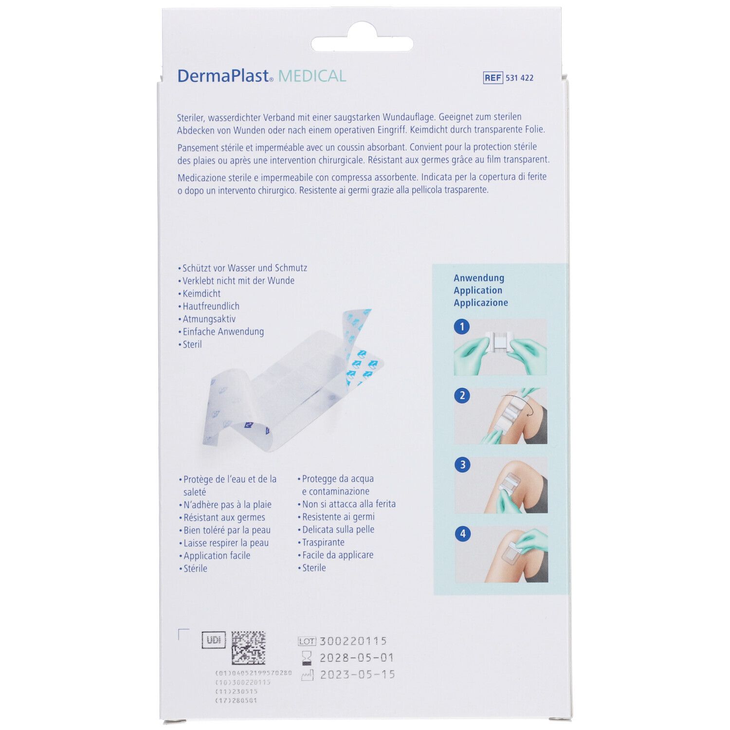 HARTMANN Dermaplast® Medical Steriles Transparentpflaster 15 x 9 cm
