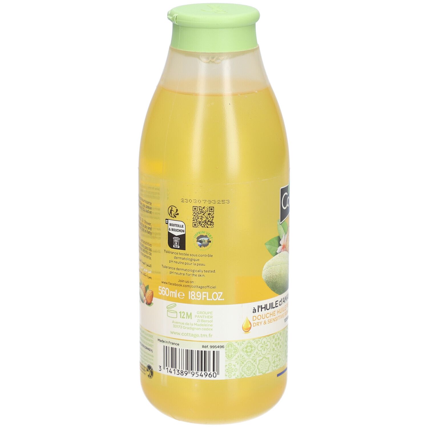 COTTAGE Öl-Dusche trockene und empfindliche Haut mit Mandelöl