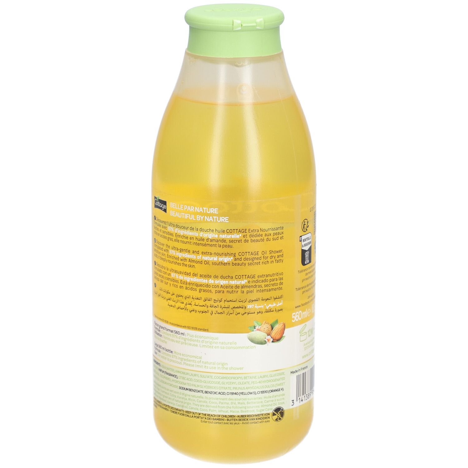 COTTAGE Öl-Dusche trockene und empfindliche Haut mit Mandelöl
