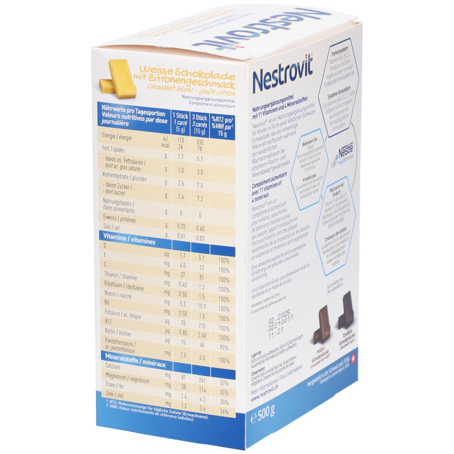 NESTROVIT® Weiße Schokolade Wachstum und Immunsystem