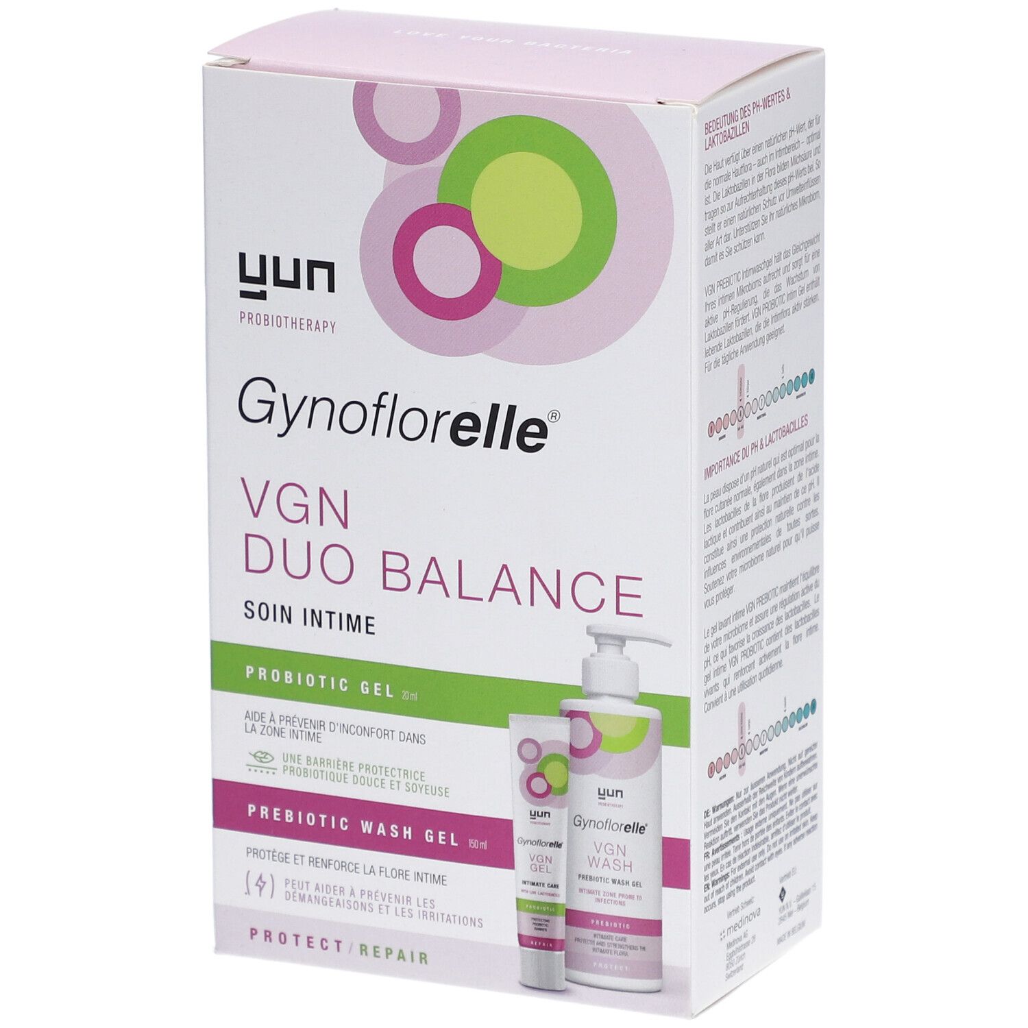 YUN Gynoflorelle® VGN Duo Balance Soin intime Probiotic gel + prebiotic wash gel