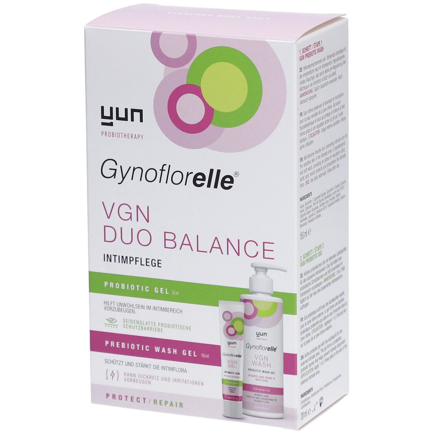 YUN Gynoflorelle® VGN Duo Balance Soin intime Probiotic gel + prebiotic wash gel