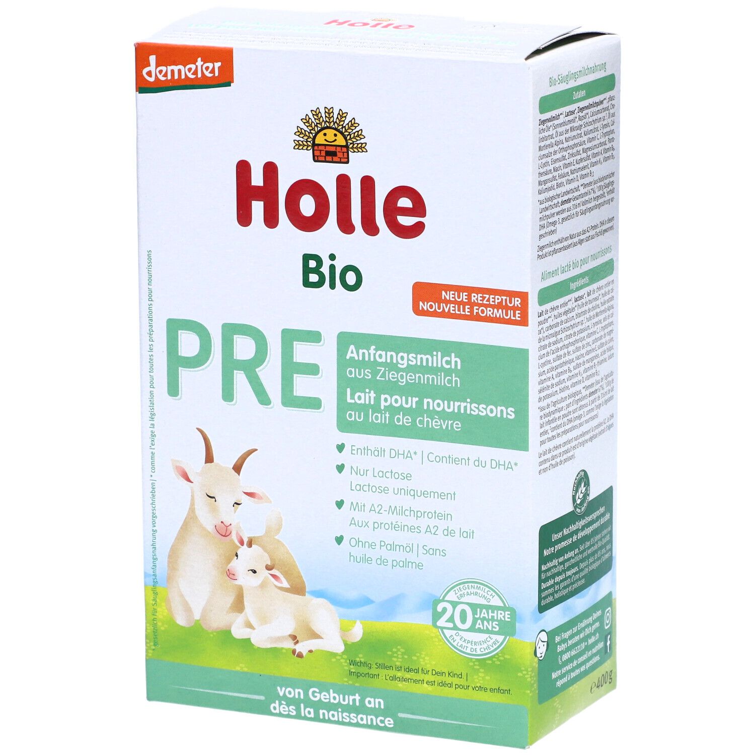 HOLLE Bio-Anfangsmilch PRE Ziegenmilch 400 g