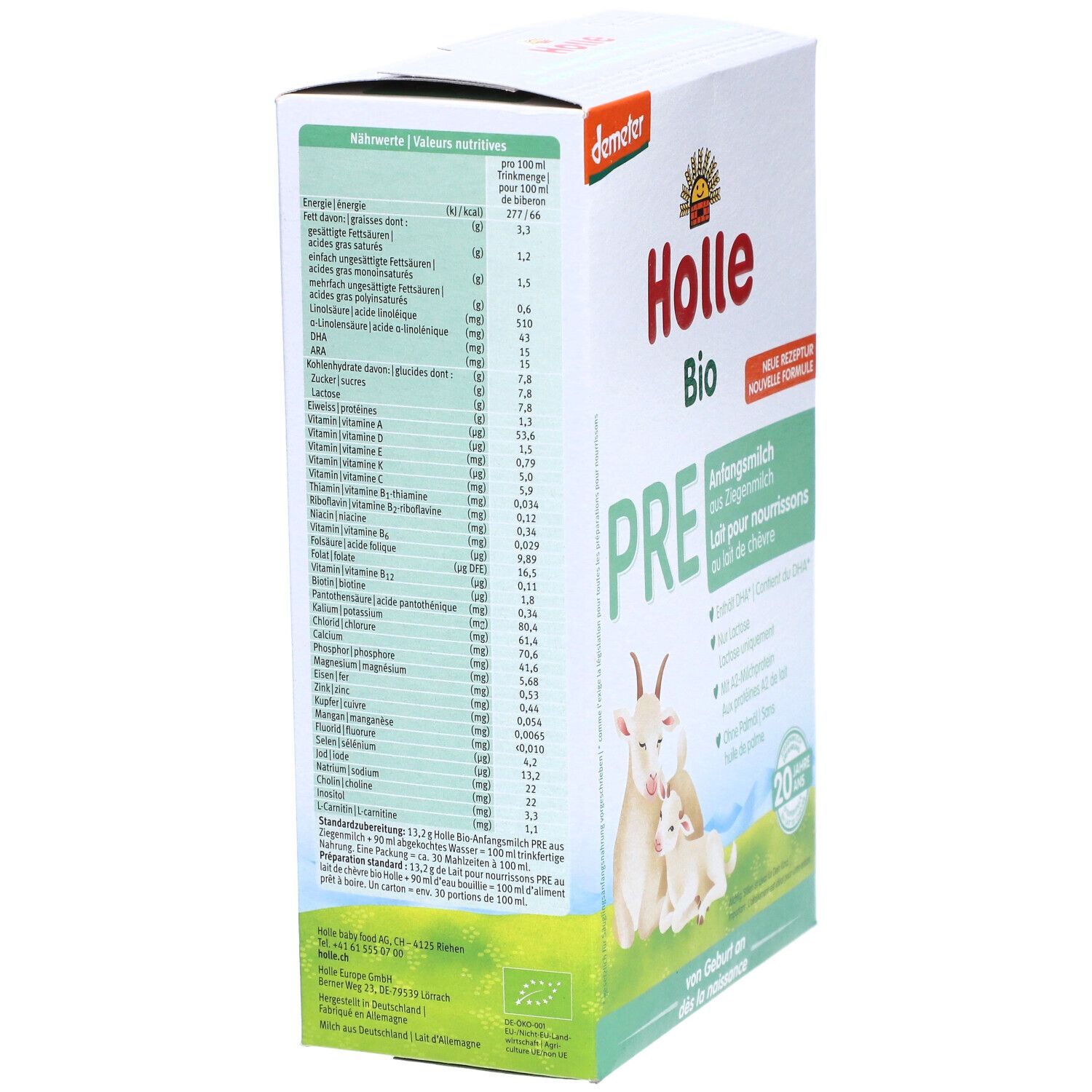 HOLLE Bio-Anfangsmilch PRE Ziegenmilch 400 g