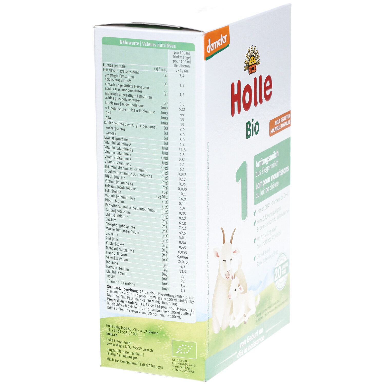 HOLLE Bio-Anfangsmilch 1 Ziegenmilch 400 g