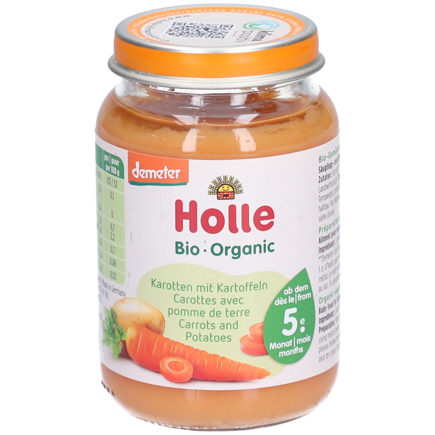 Holle Bio Pot Carottes avec pomme de terre