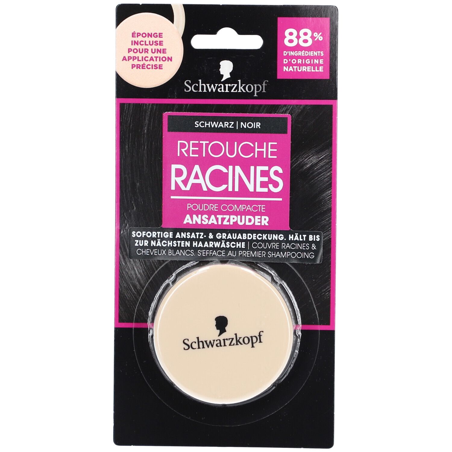 SCHWARZKOPF Retouche Racines - Abdeckender Kompaktpuder Schwarz
