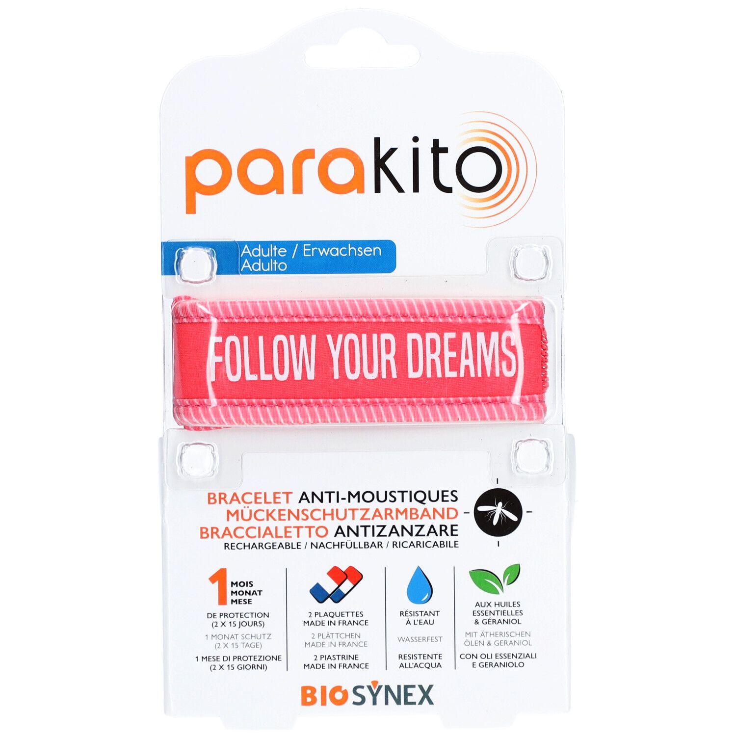 PARAKITO Armband Erwachsene Good Vibes fuchsia