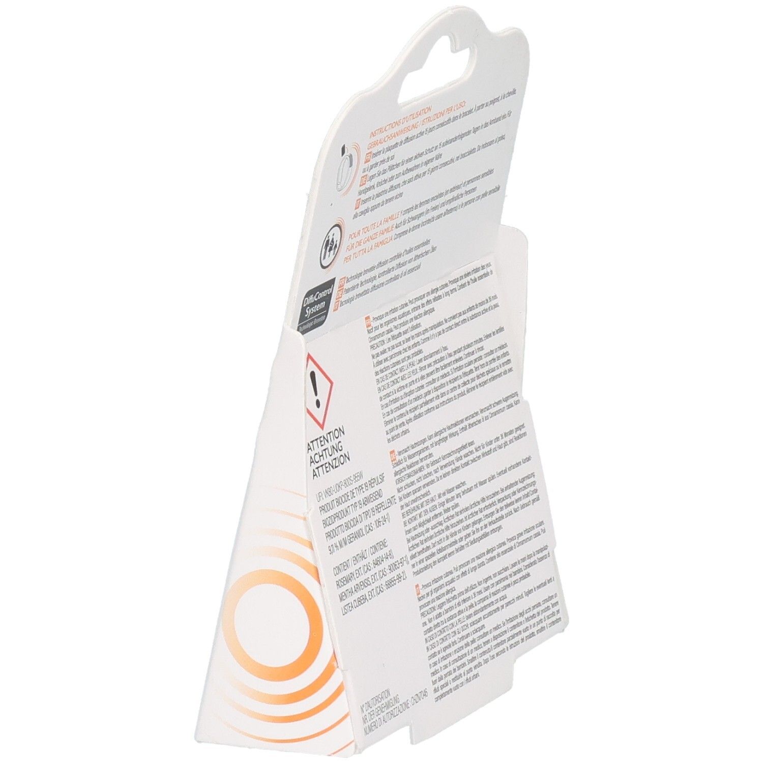 Verpackung für 2 Nachfüllungen für ein Mückenarmband, für Erwachsene und Kinder ab 3 Jahren.