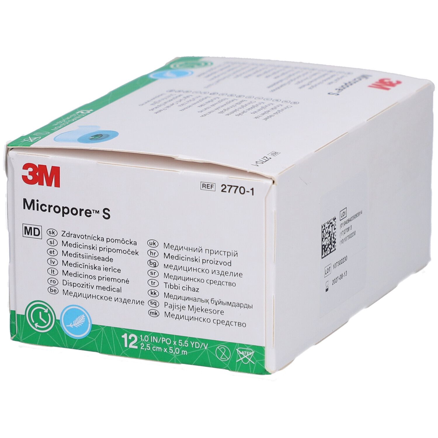 3M Micropore S Sparadrap chirurgical 2,5 cm x 5 m