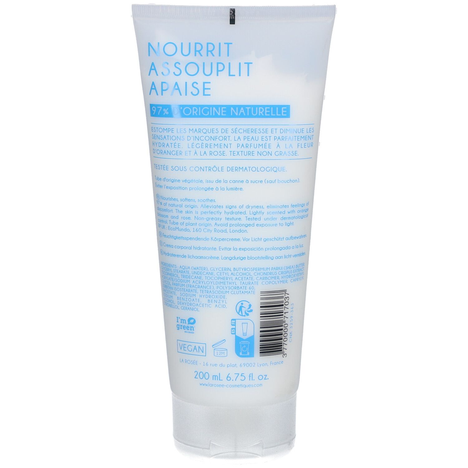 LA ROSÉE Crème corps hydratante