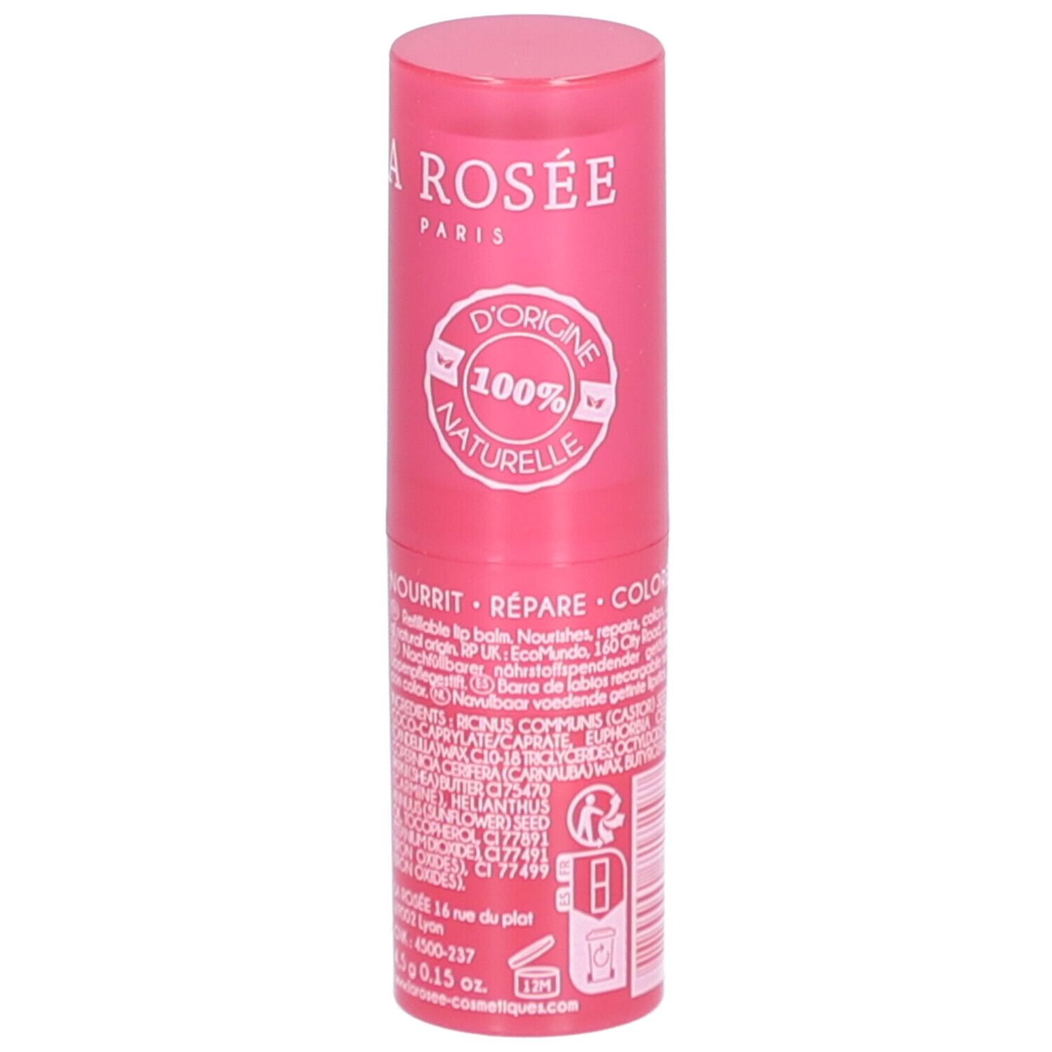 LA ROSÉE Stick lèvres nourrissant teinté rechargeable