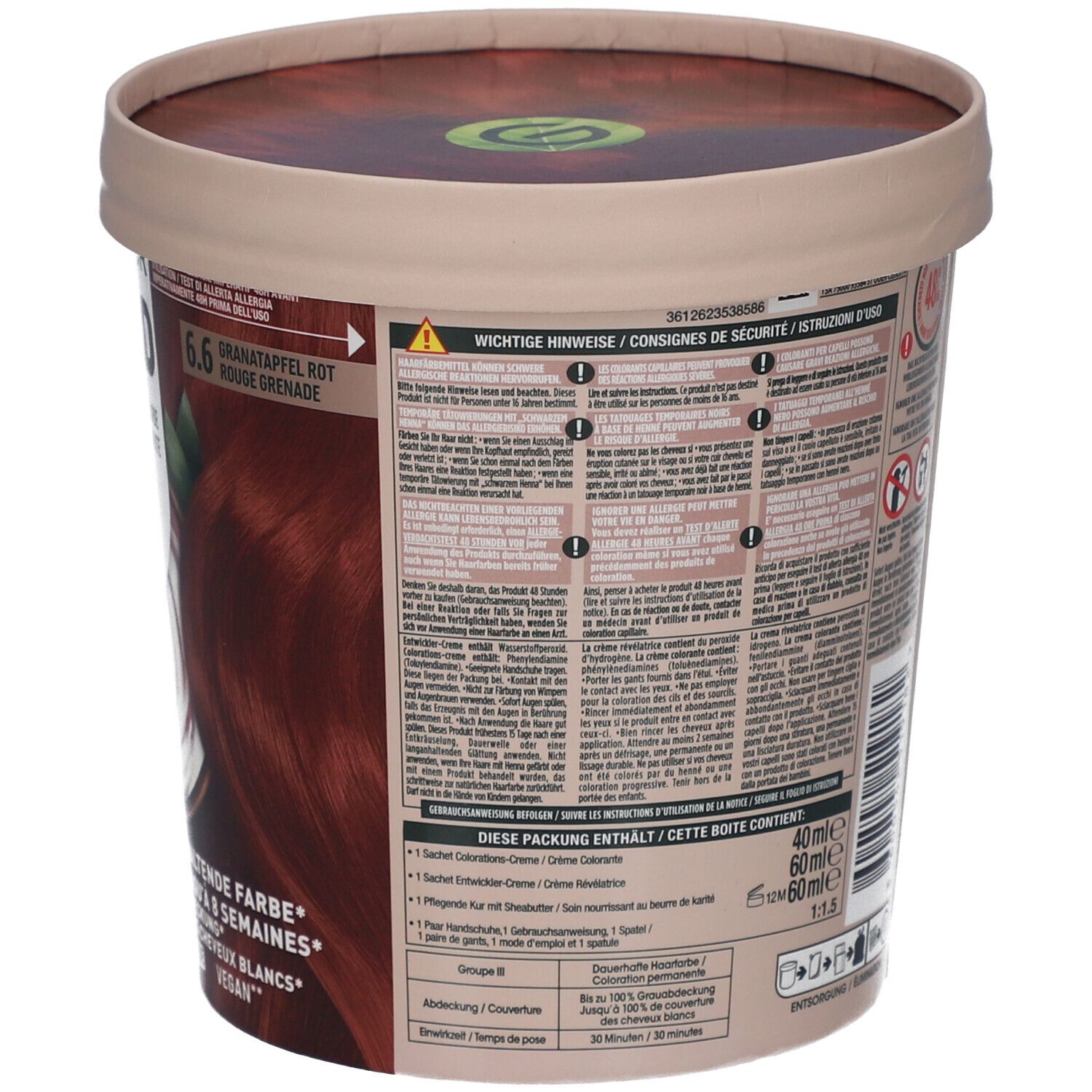 GARNIER GOOD Coloration capillaire permanente 6.6 Rouge Grenade