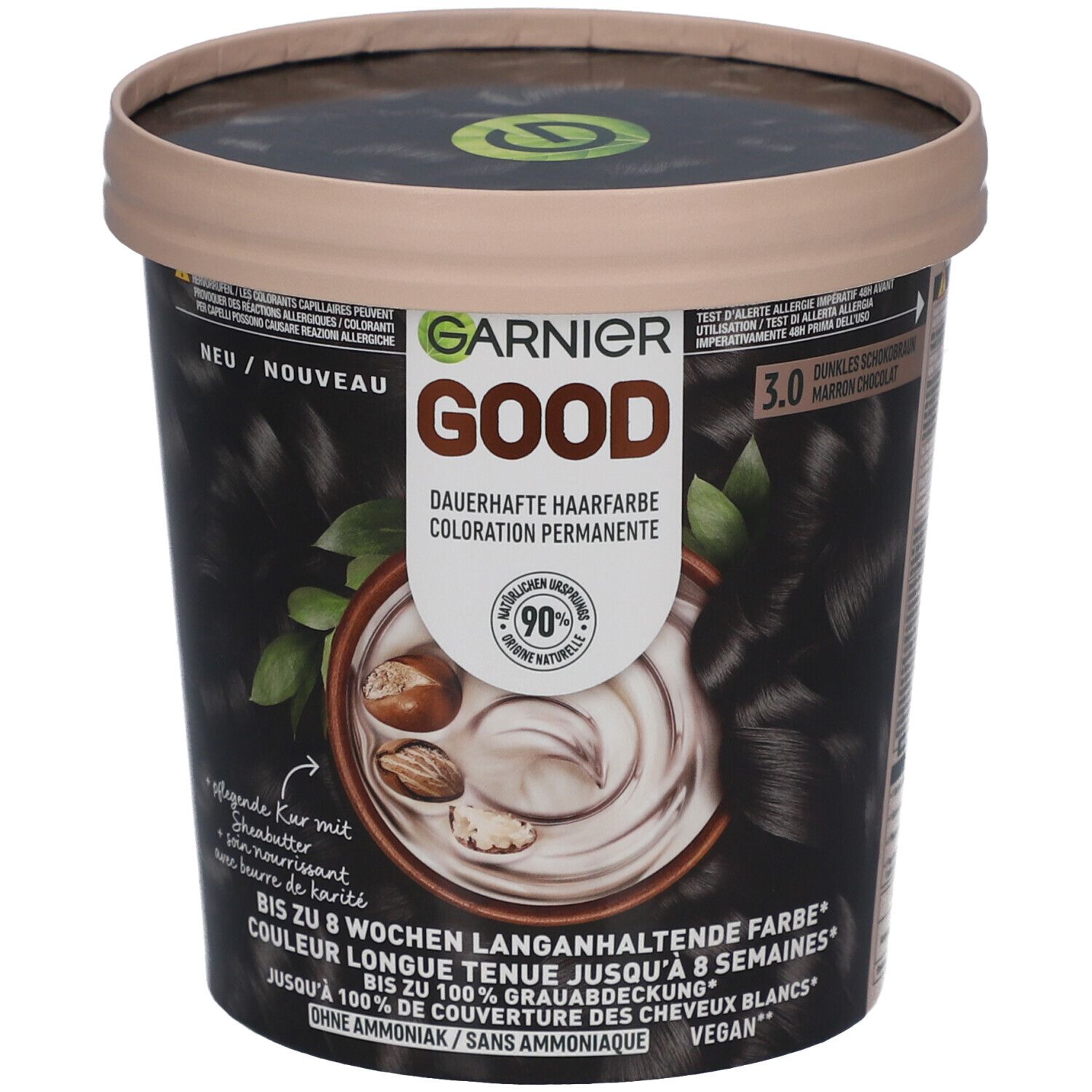 GARNIER GOOD Dauerhafte Haarfarbe 3.0 Dunkelbraun Schoko Schwarz