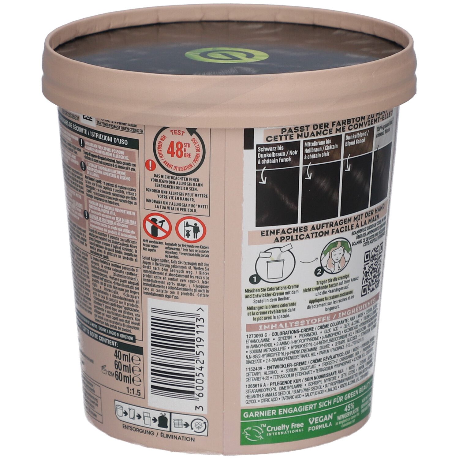 GARNIER GOOD Dauerhafte Haarfarbe 3.0 Dunkelbraun Schoko Schwarz