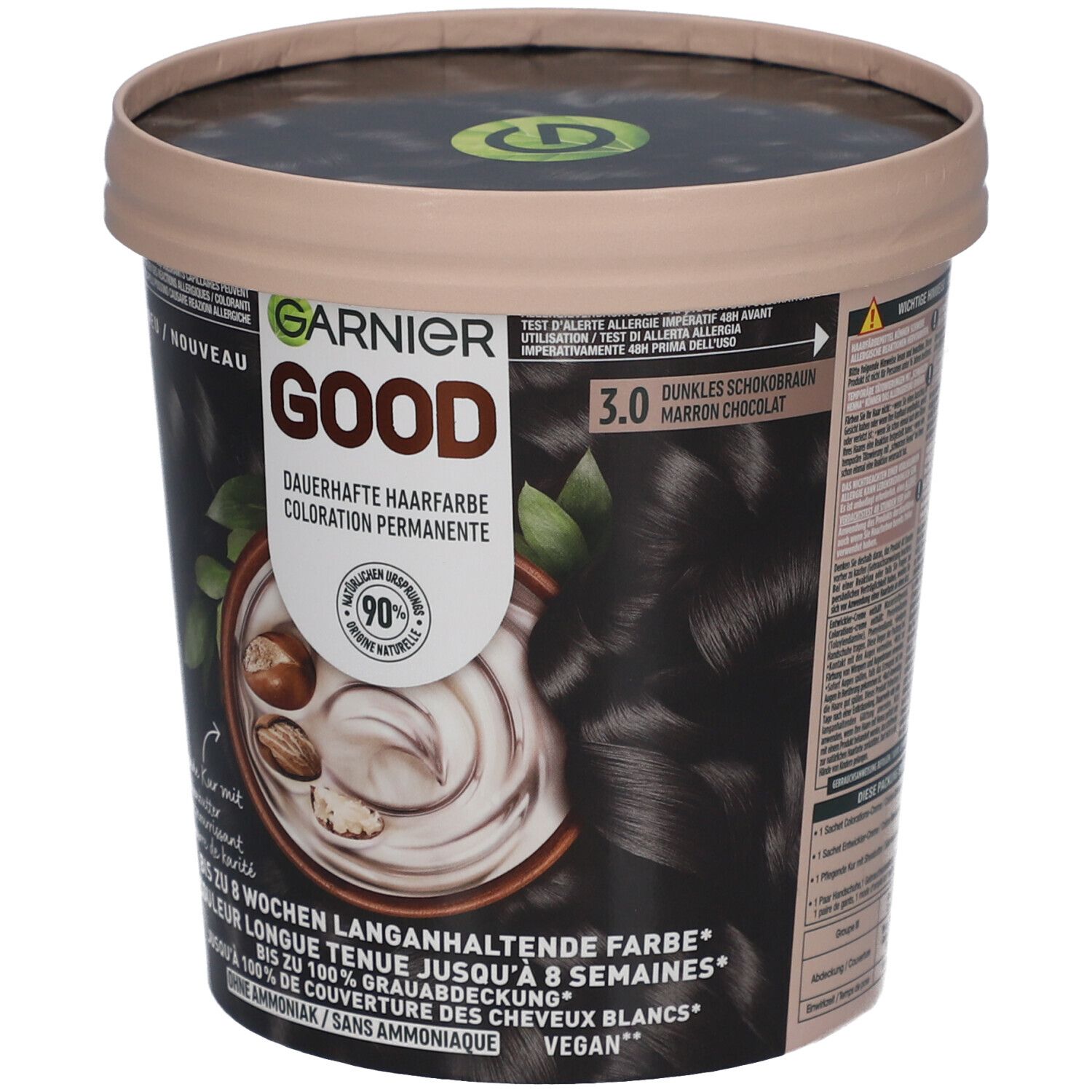 GARNIER GOOD Dauerhafte Haarfarbe 3.0 Dunkelbraun Schoko Schwarz