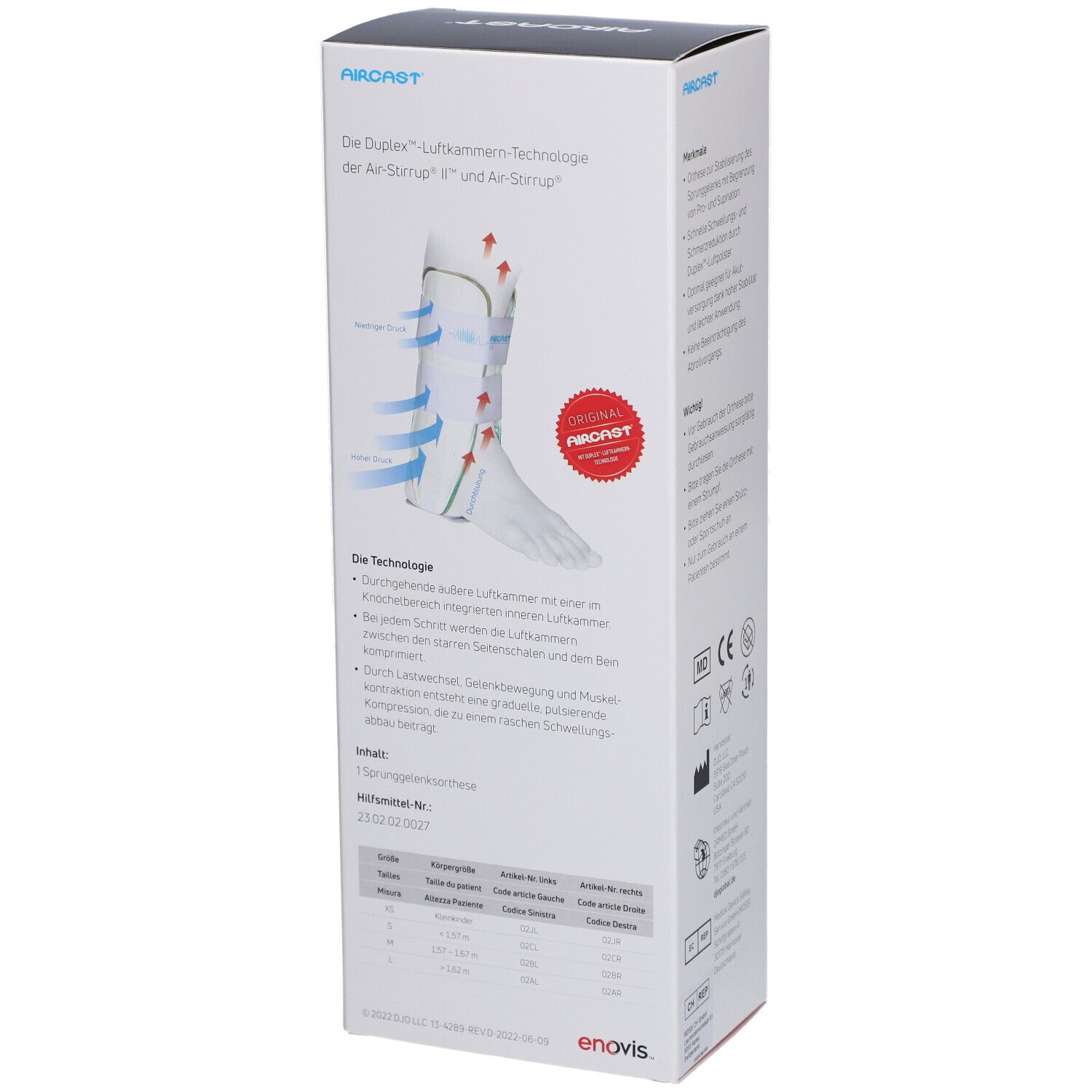 AIRCAST Air-Stirrup Knöchelorthese L Links (Größe 42-46)