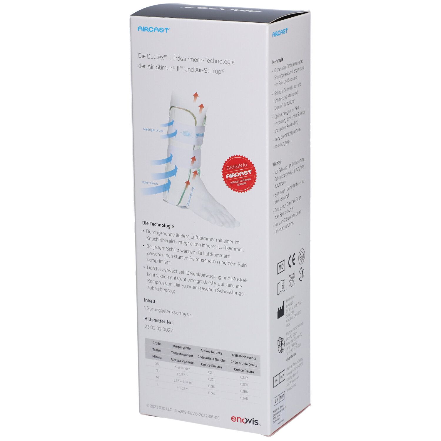 AIRCAST Air-Stirrup Orthèse de la cheville L Droite (Pointure 42-46)