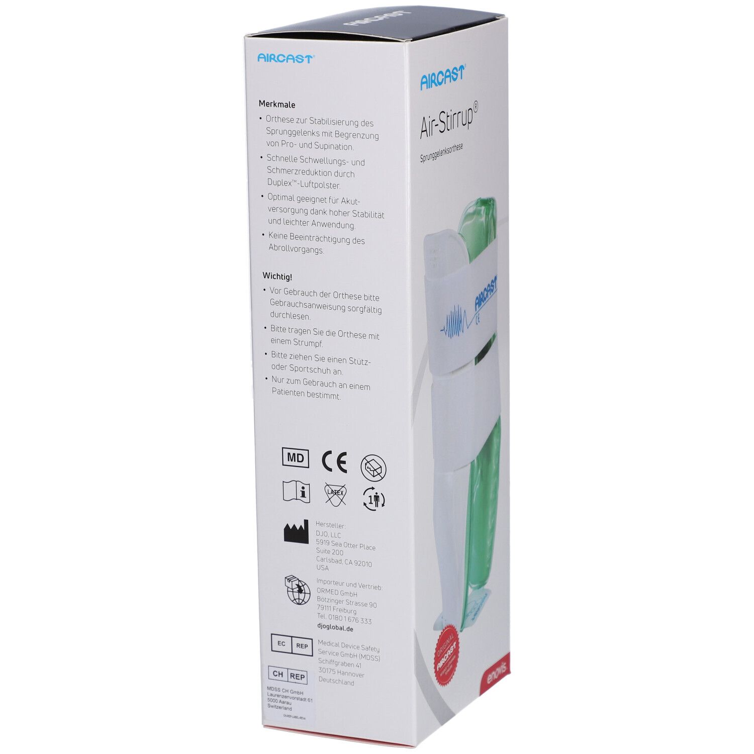 AIRCAST Air-Stirrup Knöchelorthese M Links (Größe 37-42)