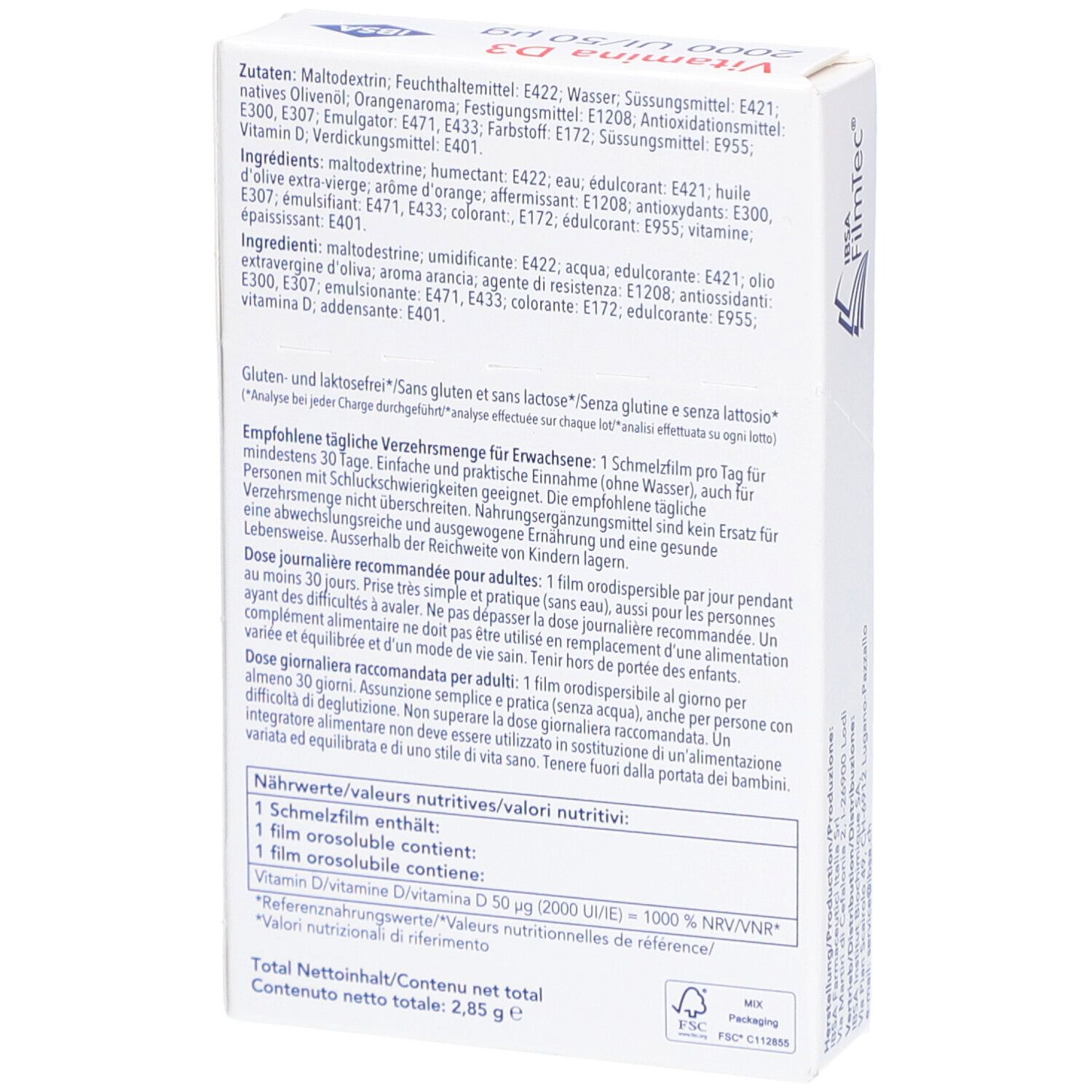 IBSA Vitamina D3 2000 I.U. film à fondre
