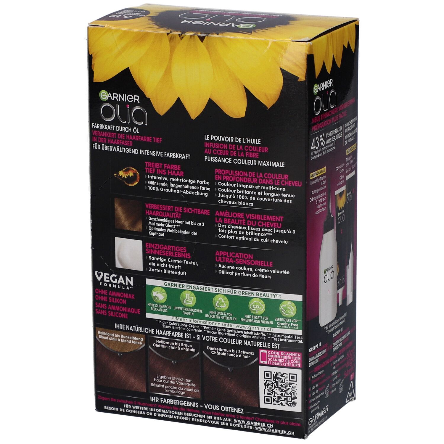 GARNIER Olia Coloration permanente 6,12 Châtain très clair cendré
