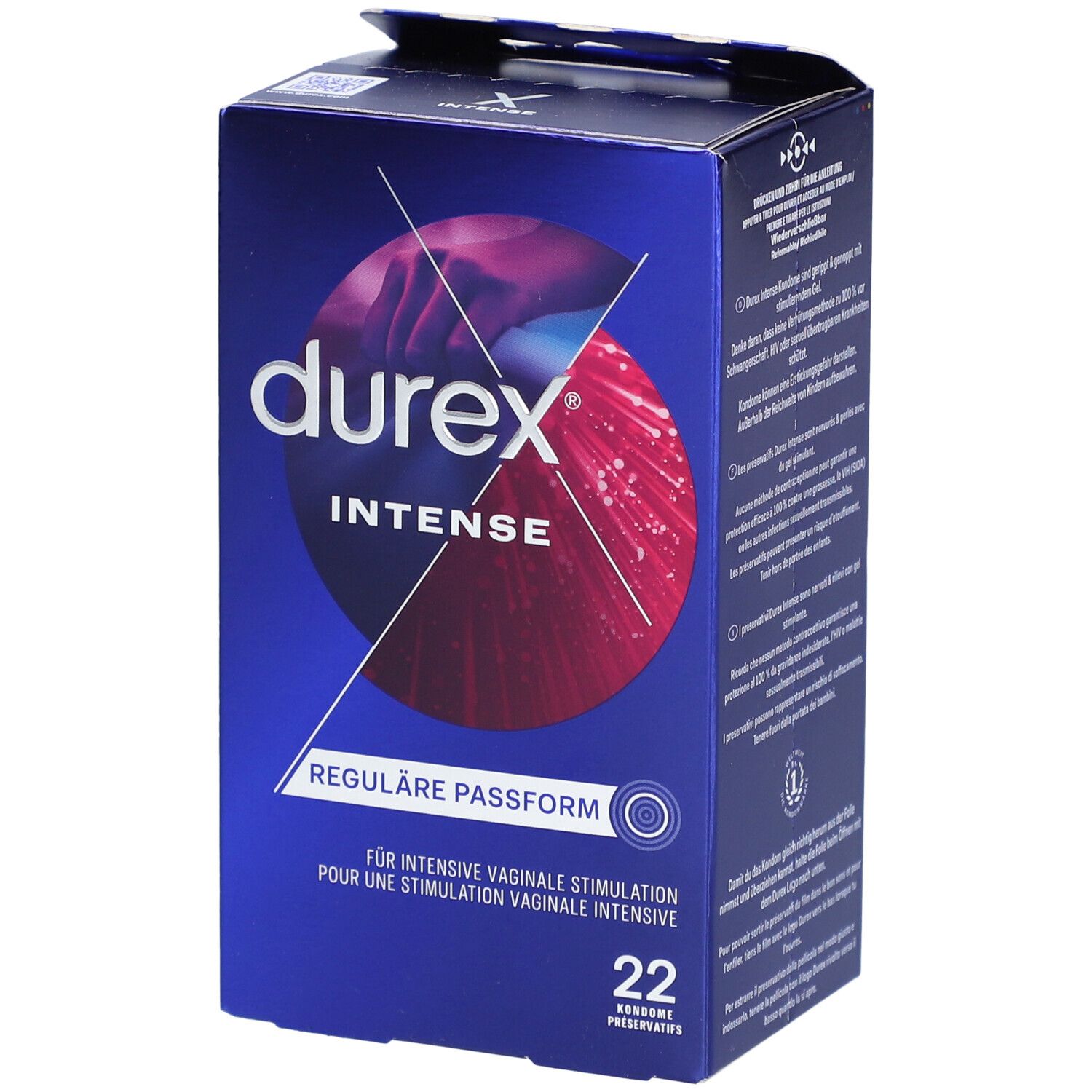 DUREX Intense Orgasmic - Préservatifs spéciaux en latex avec surface nervurée et picotée
