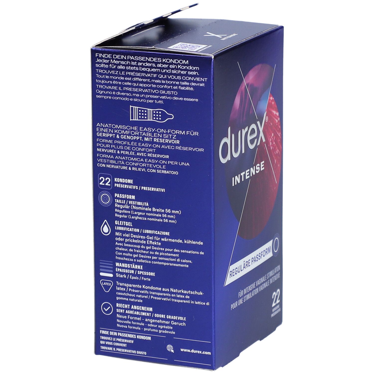 DUREX Intense Orgasmic - Préservatifs spéciaux en latex avec surface nervurée et picotée