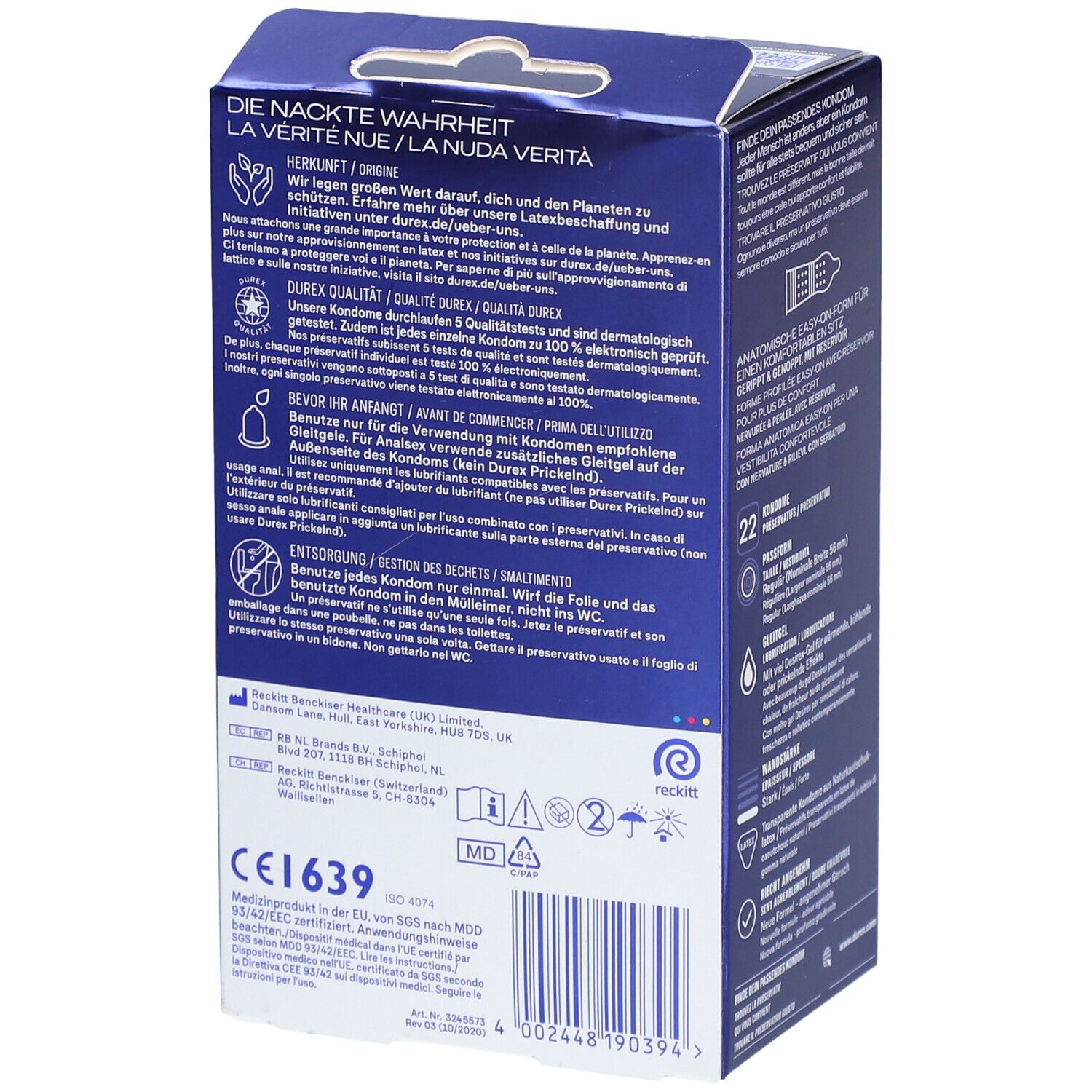 DUREX Intense Orgasmic - Préservatifs spéciaux en latex avec surface nervurée et picotée
