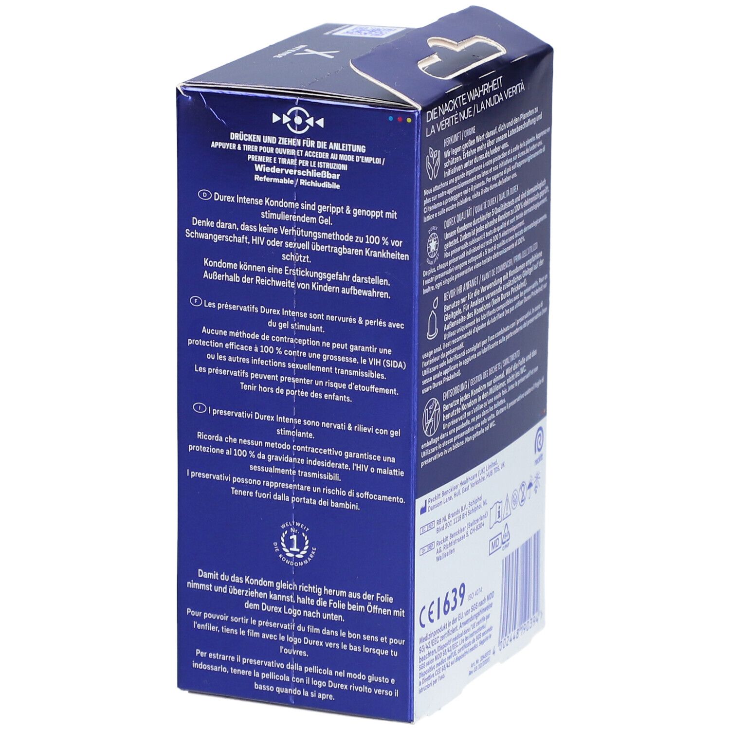 DUREX Intense Orgasmic - Préservatifs spéciaux en latex avec surface nervurée et picotée