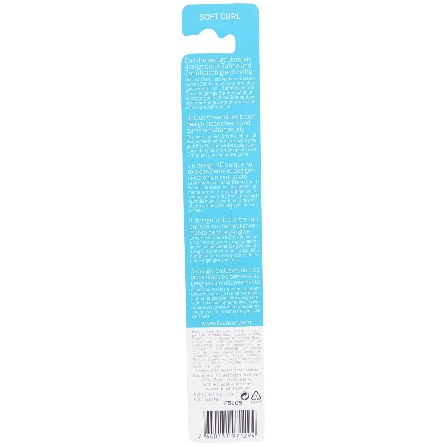 EDEL+WHITE CleanCurl Curved Zahnbürste