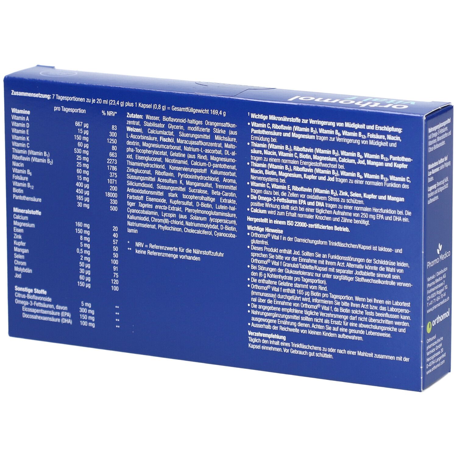 ORTHOMOL Vital f Trinkamp 7 Stk