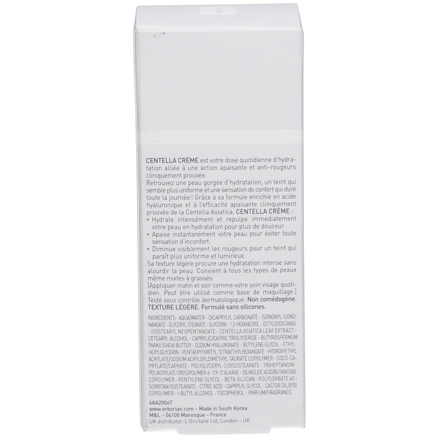 erborian Centella Crème - Crème de jour anti-rougeurs