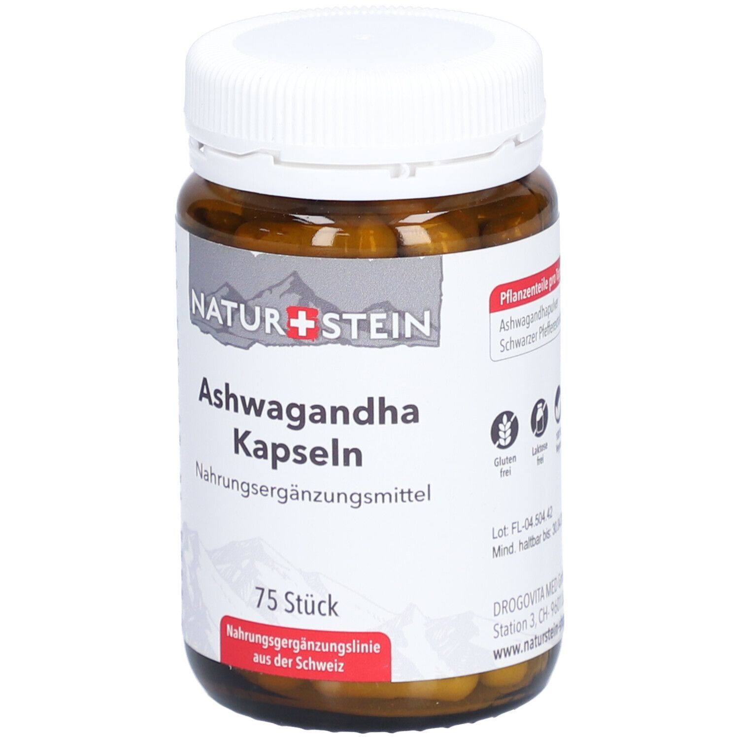 NATURSTEIN Ashwagandha Kaps Glasfl 75 Stk
