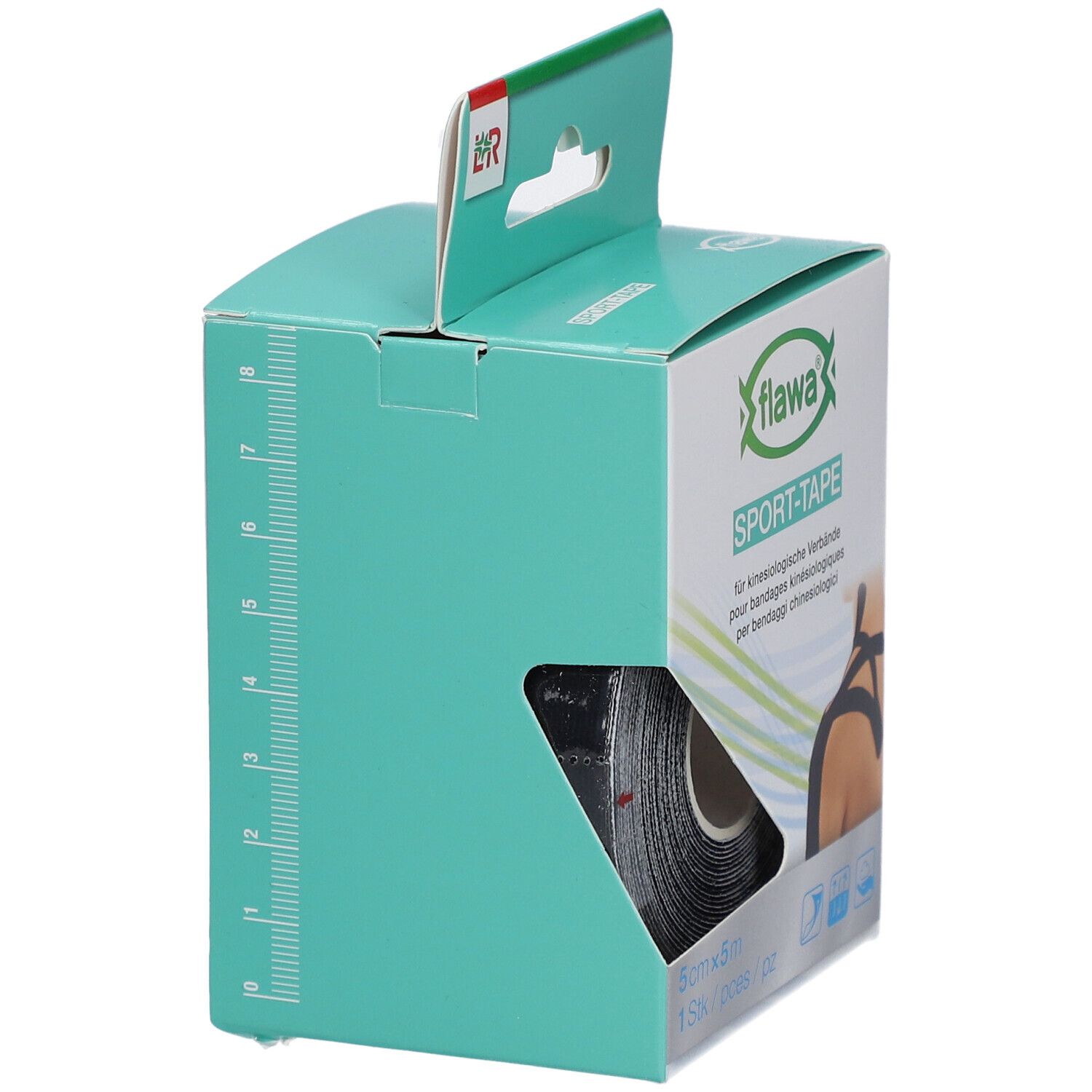 flawa® Sport-Tape für Kinesiologie-Verbände 5 cm x 5 m schwarz